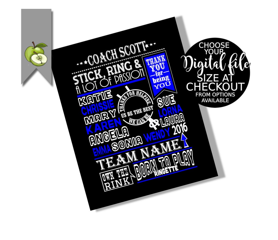 Ringette Coach Gift Coach Appreciation Ringette Team Etsy Canada