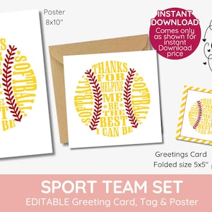 Softball art printable, Coach Appreciation gift, best I can be, thank you, typography, Softball, Printable, wall art digital file, SB2