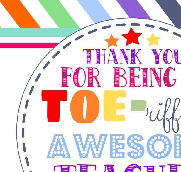 Editable Thank You For Being A Toe tally Awesome Teacher Nail Etsy 