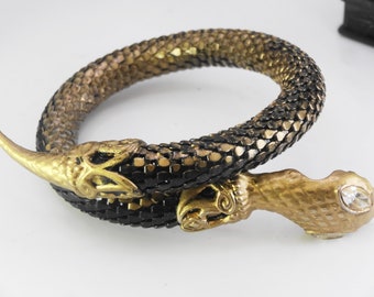 Beautiful black and gold snake bracelet/cuff