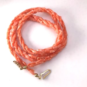 Angel Skin Coral Necklace: Silver Gilt Clasp, 24 Inch