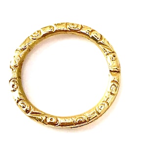 Gold filled achtervolgd vintage splitring bedelhouder