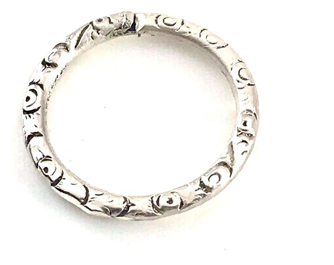 Sterling silver chased split ring/charm holder-perfect gifting