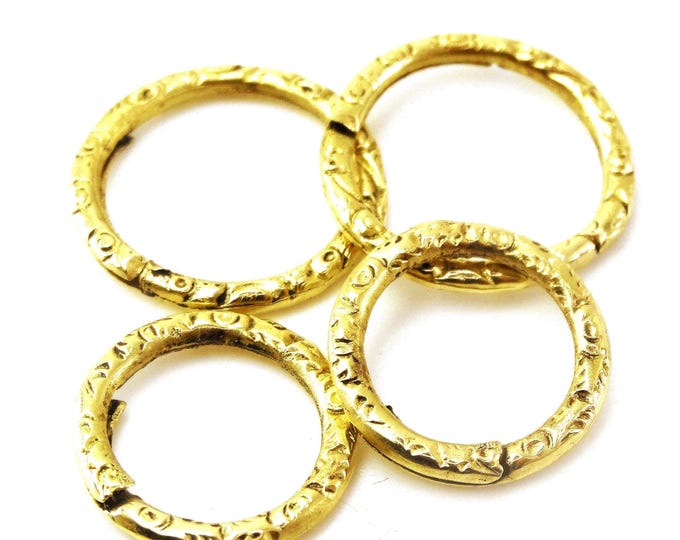 Chased high relief split rings-charm holders