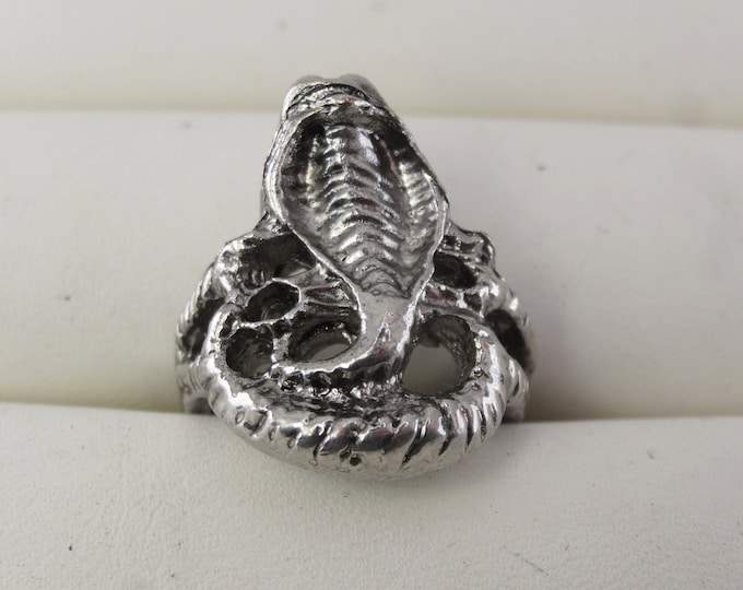 Vintage silver tone Cobra ring