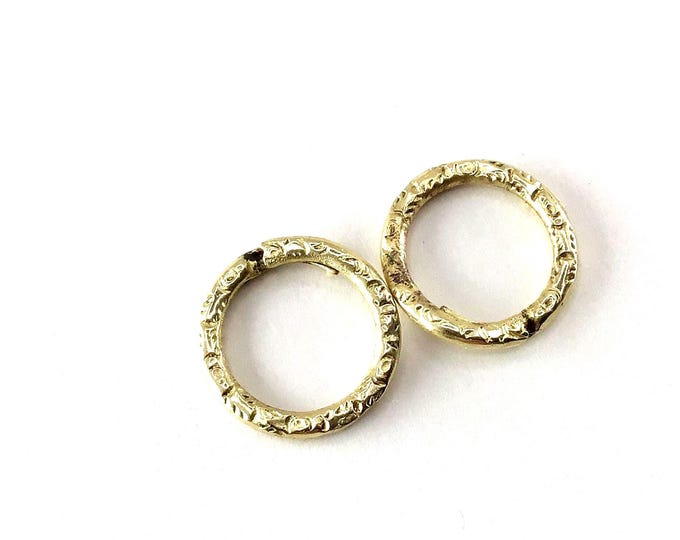 Vintage handmade Chased split rings