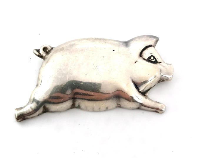 Gorgeous Sterling Silver Vintage Piggy brooch-the perfect gift