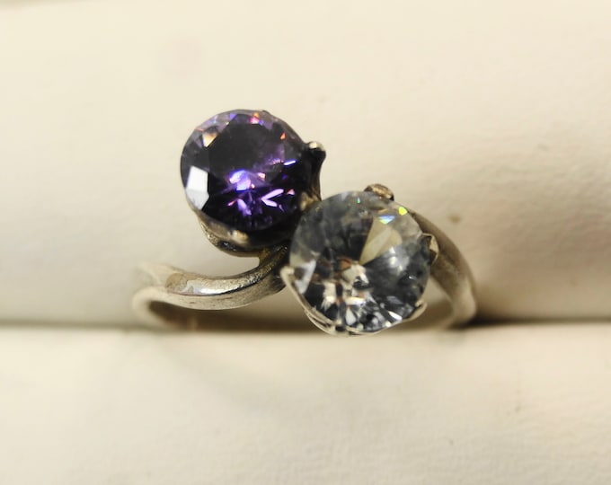 Amethyst and crystal cocktail ring