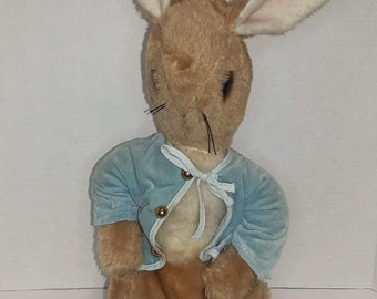 Eden Peter Rabbit 16" Beatrix Potter Stuffed Animal Plush Vintage Blue Velvet