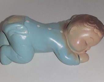 Vintage Piano Baby 5" Sleeping Ceramic or Wall Hanging 40s Kitsch 2236c Nursery