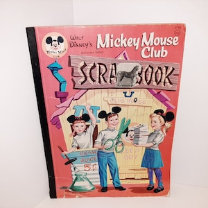 Walt Disney&#39;s Mickey Mouse Club Scrapbook Whitman 1957 Vintage Book