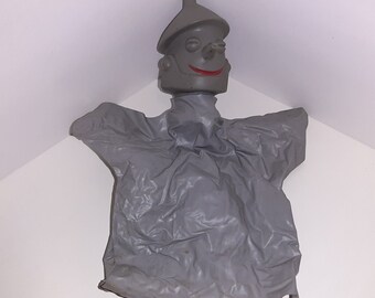 Mago de Oz Película /Libro Tin Man Hand Puppet Vintage 60s Juguete Sonriendo