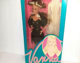 Vanna White Barbie Clone Doll 1990 Black Shiny Dress Ltd Ed Wheel Of Fortune HSC