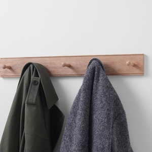 Oak Shaker Peg Rail. Wooden coat Rack. Storage Rack. Various Sizes. Handmade in UK image 3