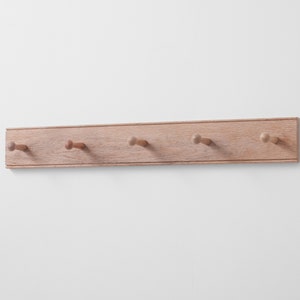 Oak Shaker Peg Rail. Wooden coat Rack. Storage Rack. Various Sizes. Handmade in UK image 2