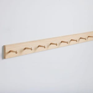 Oak Shaker Peg Rail. Wooden coat Rack. Storage Rack. Various Sizes. Handmade in UK image 6