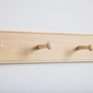 Oak Shaker Peg Rail. Wooden coat Rack. Storage Rack. Various Sizes. Handmade in UK image 7