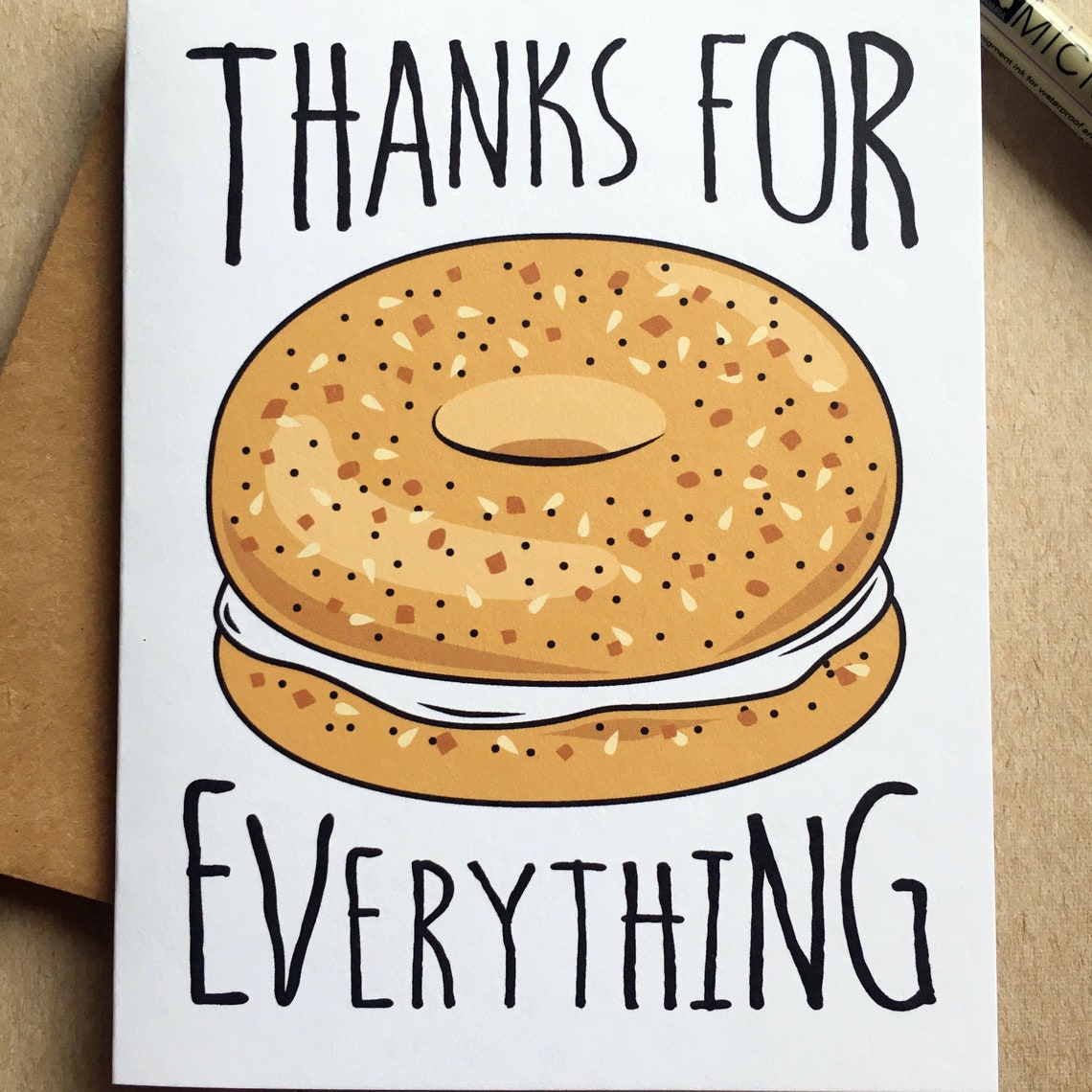 Thanks For Everything Bagel greeting card Etsy