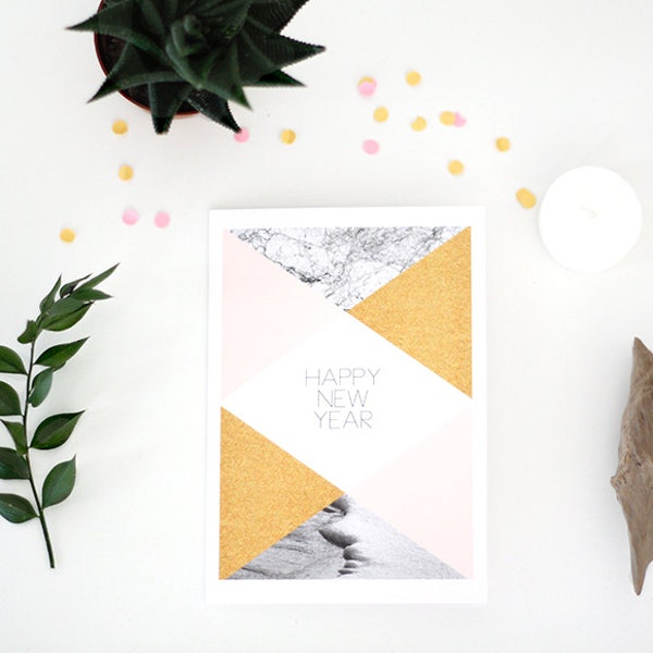 HAPPY NEW YEAR Greeting geometric card