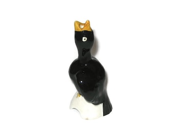 Vintage England Pie Bird Black Bird Porcelain Pie Funnel Figurine Figure Baking Pie Vent Kitchen gadget Baking Ceramic Pie Bird
