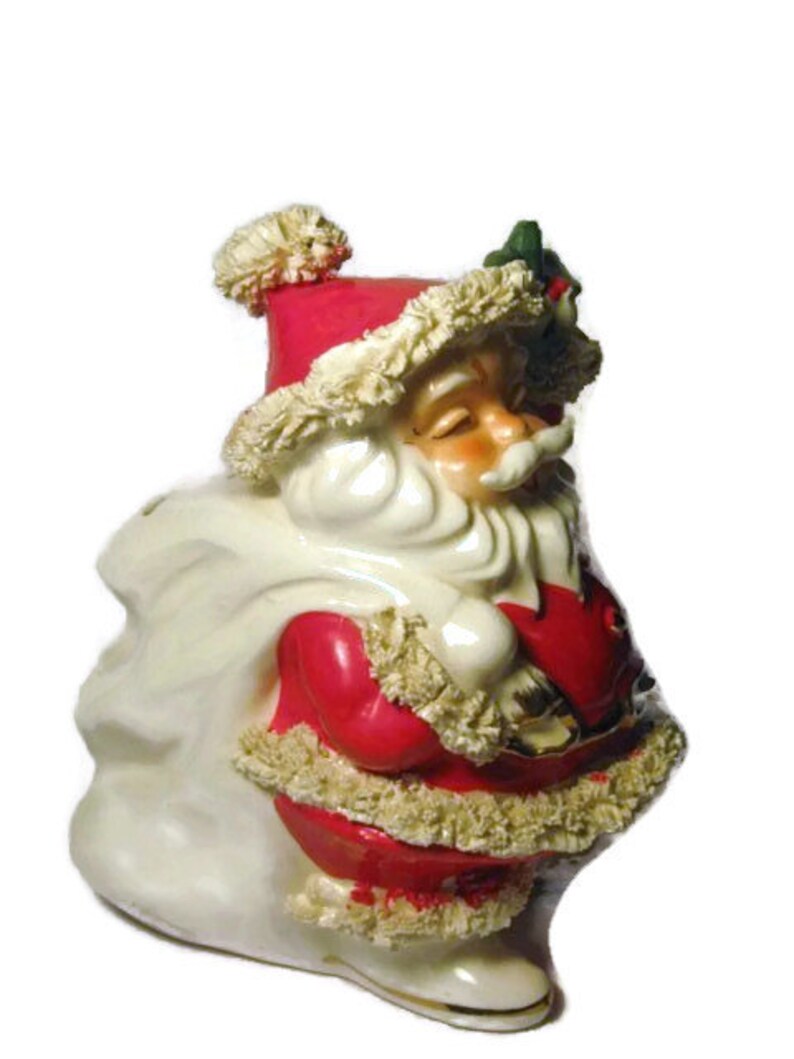 Vintage NAPCO Santa Claus Piggy Bank porcelain ceramic | Etsy