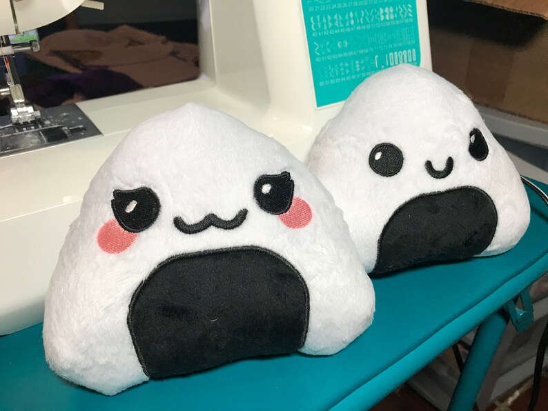 Onigiri Japanese Rice Ball Plush Stuffed Animal 2 Variations Etsy