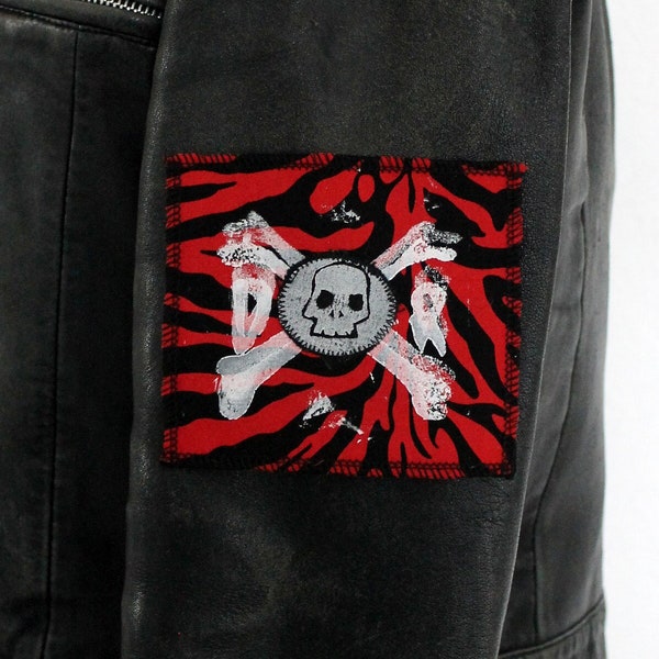 Aufnäher DEATHROCK REBEL, 12 cm x 10,5 cm, Unikat