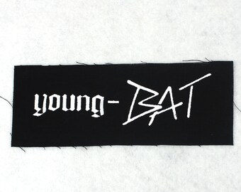 young-BAT - patch, black and white