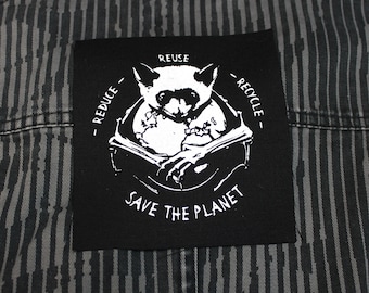 Aufnäher SAVE THE PLANET, 10 cm x  9,5 cm