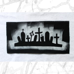 Backpatch FRIEDHOF, 27 cm x 14 cm schwarzer Friedhof