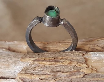 Ethiopian Opal Ring with Sterling Silver / Handmade / One Of A Kind / Unique / Metal Smith / Eco-Friendly / Raw Jewelry