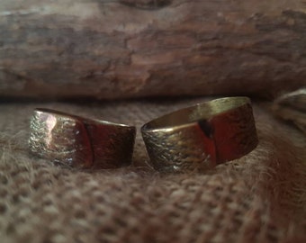 Rustic Band Rings / Wedding/Engagement Ring / Rustic /A Couple / Handmade / Primitive / One Of A Kind / Unique / Raw Jewelry