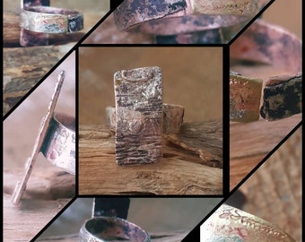 Primitive Ring / Metal Smith / Handmade / Rustic Ring / One Kind A Of / Mixed Metal Jewelry / Copper Ring / Raw Jewelry / Unique / Edgy