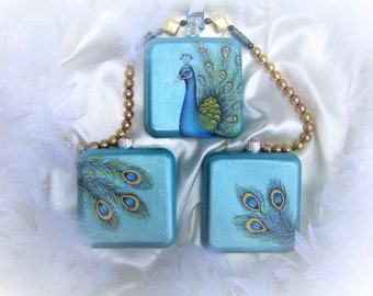 Peacock Ornament Trio