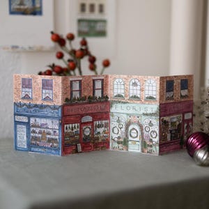 Concertina Christmas Card - Winter Street - Festive Card - Mini Print
