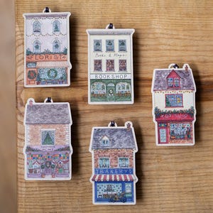 Wooden Christmas / Advent Decorations - Sustainable Illustrated Gift - Made in the UK