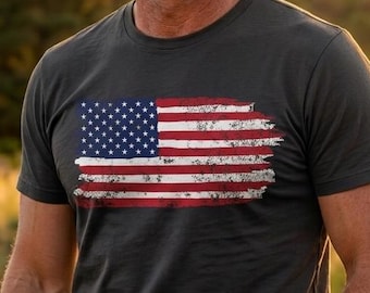 Distressed Flag Color T-shirt gift for dad, Memorial Day, Fourth of July, Independence Day gift