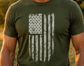 Distressed Flag Vertical T-shirt gift for dad, Memorial Day, Fourth of July, Independence Day gift