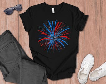 Fireworks Burst T-Shirt gift for dad, Memorial Day, Fourth of July gift
