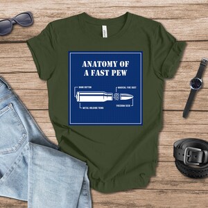 Anatomy of a Fast Pew Blueprint T-Shirt for Supporters of the 2nd Amendment, Defend the Second, 4th Of July Shirt, Patriotic Tee