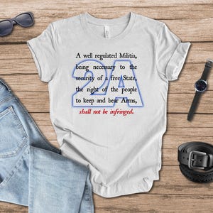 2A Second Amendment Glow TShirt for Supporters of the 2nd Amendment, Defend the Second