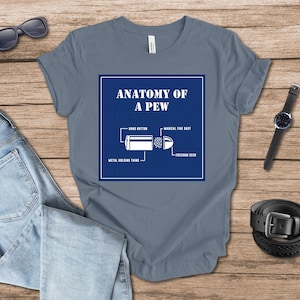 Anatomy of a Pew Blueprint T-Shirt for Supporters of the 2nd Amendment, Defend the Second, 4th Of July Shirt, Patriotic Tee