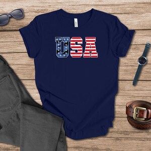 USA Varsity T-shirt USA Flag T-shirt, America Shirt, 4th of July Shirt, American Flag Shirt, Camping USA Flag Shirt, July 4th
