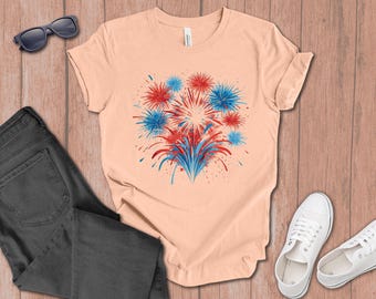 Fourth of July Fireworks T-Shirt gift for dad, Memorial Day, Fourth of July gift