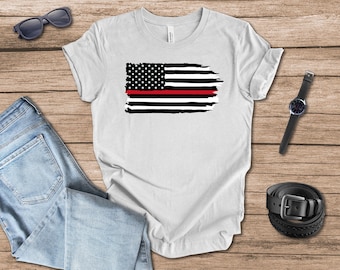 Distressed Flag Firefighter T-shirt gift for dad, Memorial Day, Fourth of July, Independence Day gift