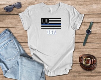 USA Police T-shirt gift for dad, first responder, Police gift