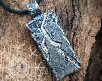 Donnerkeil, Sterling Silber Blitz Bolt, Thor Bolt, Zeus Bolt, handgefertigter Anhänger, Silberkette