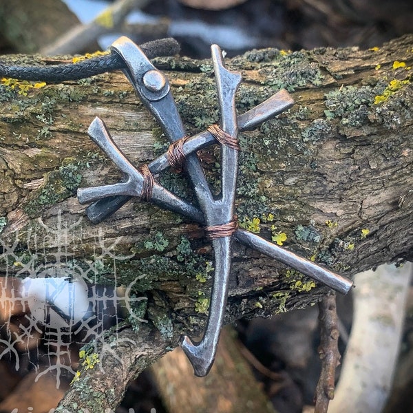 Stick Figure, Blair Witch Project, Forged Iron Stick Figure, Stickman, Stick Figure Pendant Necklace