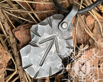 Teiwaz Rune, Forged Iron Rune, Tiwaz Rune, Tyr Tiw Rune, Viking Rune, Runic Amulet, Nordic Pendant, Raw Rustic Pendant, Talisman Necklace