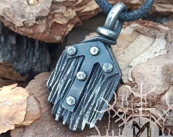 Forged Iron Tiwaz Tyr Tiw Rune Viking Amulet Runic Nordic Pendant Talisman Necklace